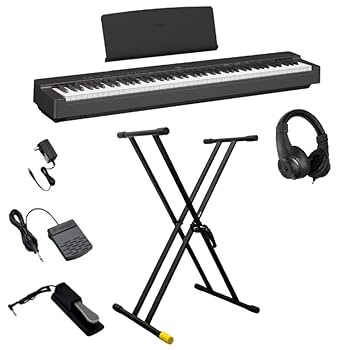 YAMAHA ヤマハ　電子ピアノ　88鍵　ペダル付き　譜面立て付き Amazon | 【ヘッドホン＆サスティンペダル付き】【P125α後継機種
