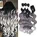 HANNE Ombre Color Hair Synthetic Hair Bundles With Closure Body Wave 18