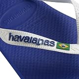 Havaianas Najlepsze logo Brasil, wygodne, trwałe i lekkie klapki, z antypoślizgową podeszwą, flaga brazylijska na paskach, dorośli unisex, Morski, 4.5/5 UK