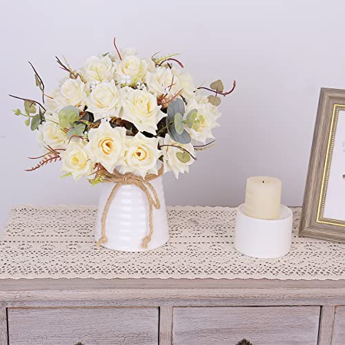 Yiliyajia RBW-1 Table Centerpieces Dinning Fake Flowers In Vase Ceramics,Artificial Flowers,Halloween Faux Silk Rose Arrangements Bouquets Kitchen Room thumb #7