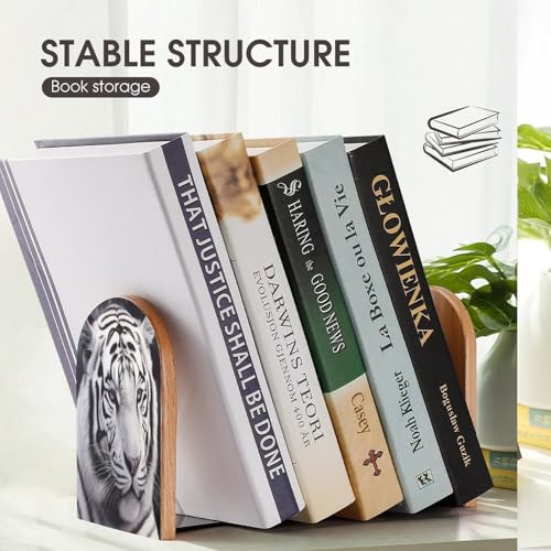 Sujetalibros de tigre blanco universal para evitar caídas de libros pesados 8