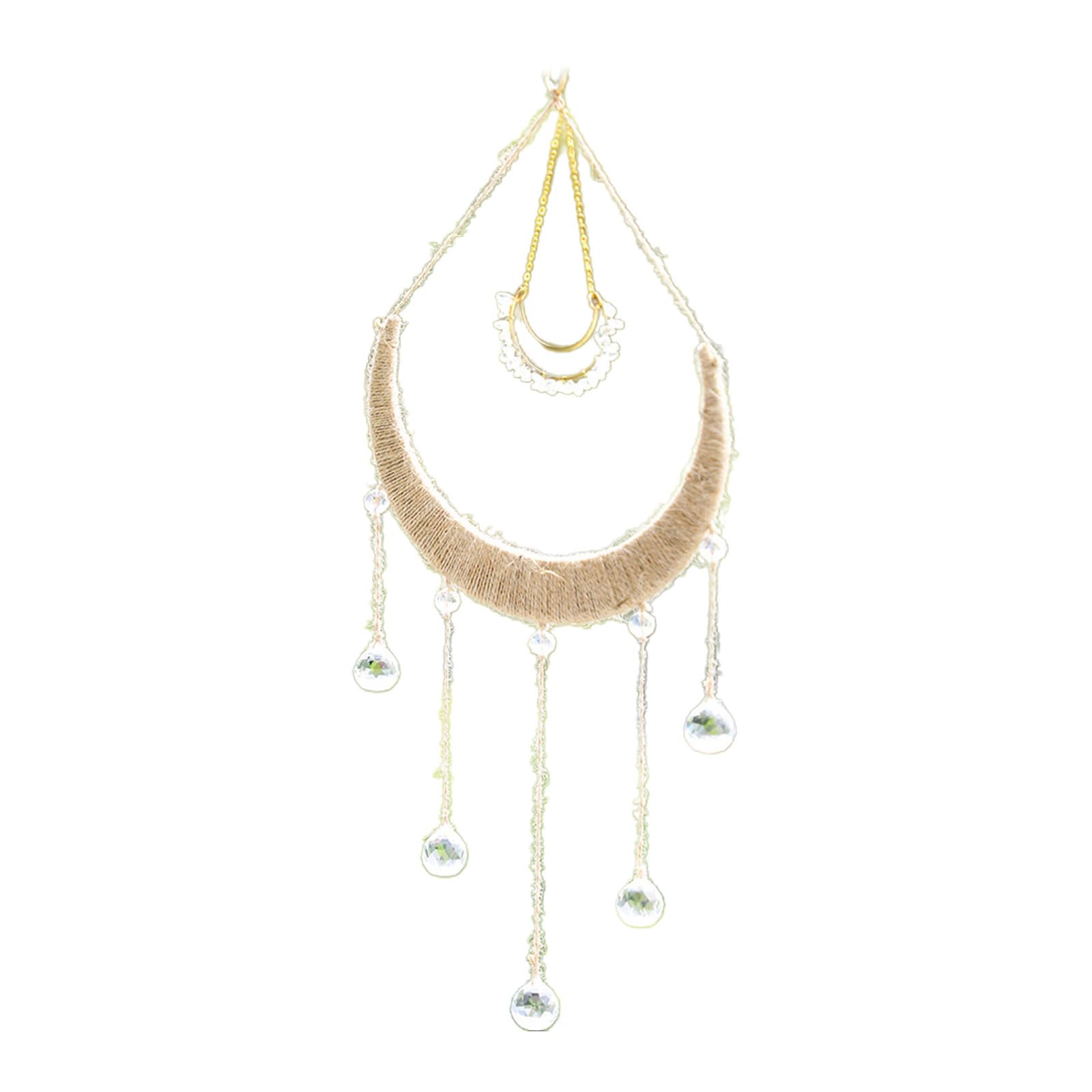 Handwoven Pendant Crystal Ball Wall Hangings Ornament Home Decorations Wind Chimes Metal Ornament