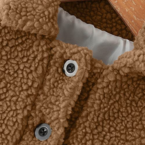 Toddler Boys Girls Winter Windproof Thicken Coat Child Warm Fleece Button Outerwear Jacket With Pocket 6