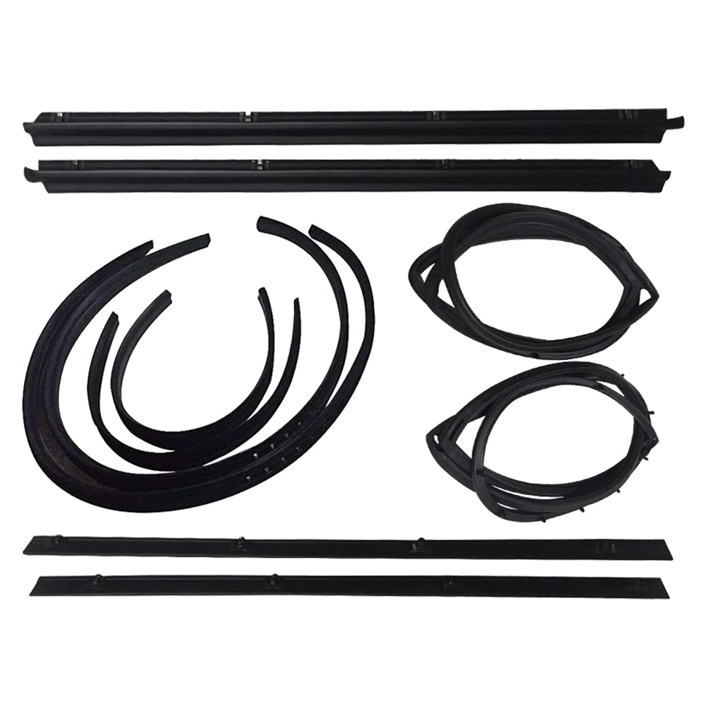 Make Auto Parts Manufacturing Set of 10 Driver & Passenger Side Door Weatherstrip Seals Kit For Jeep Wrangler YJ 1987 1988 1989 1990 1991 1992 1993 1994 1995