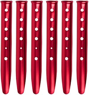TRIWONDER 6X Snow and Sand Tent Stakes Pegs - Aluminum U-Shaped Tent Pegs Tent Nails Lightweight for Camping Hiking Backpacking (Red - U-Shaped - 12.2 Inches)