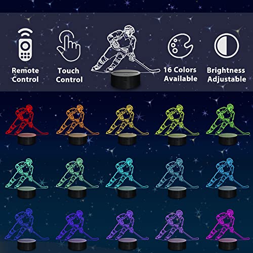 Lampara 3D Hockey LED Multicolor con Control Remoto miniatura 2
