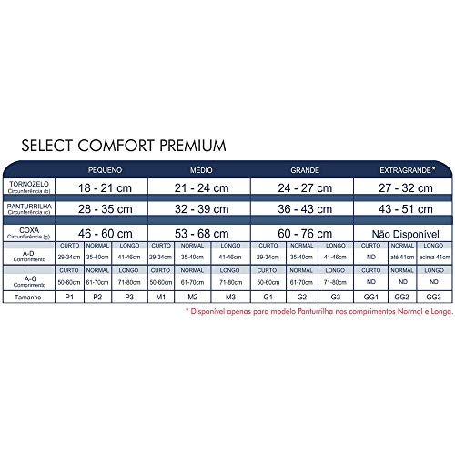 Meia Panturrilha Média Compressão 20-30 mm Select Comfort, Natural, Pequeno, Sigvaris