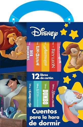 Disney Clásicos - Cuentos para la hora de dormir - 12 Libros de cartón en maletín.