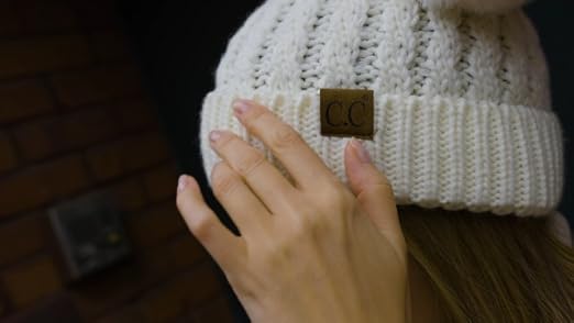C.C Hatsandscarf Exclusives Cable Knit Double Pom Winter Beanie