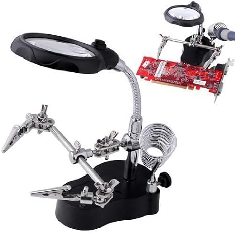 Electronix Express 8367 MLTools 3.5 x 12 3rd Helping Hand Magnifying Soldering LED Iron Stand Lens Magnifier