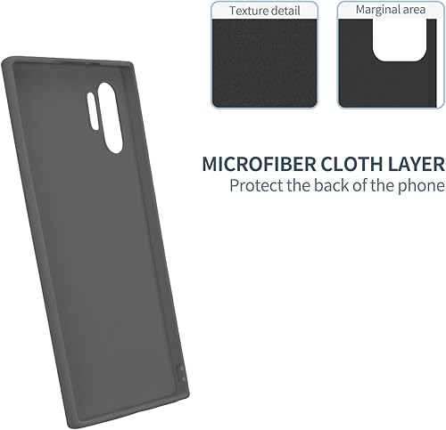 Miniatura 5 de Funda para Galaxy Note 10 Plus, silicona líquida, delgada, suave, TPU, protección de cuerpo completo, a prueba de golpes, para Galaxy Note 10 Plus