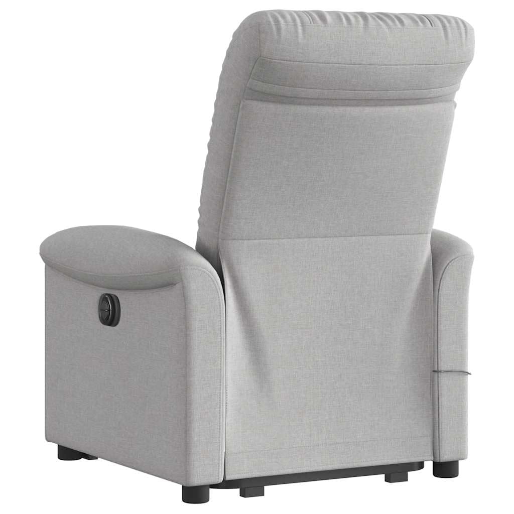 vidaXL Sillón de Masaje eléctrico reclinable elevable Tela Gris Nube