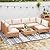 DWVO 7 Pieces Patio Furniture Set, PE Rattan Wicker Patio Conversation Set for Patio Backyard Poolside Porch, Outdoor Sectional Sofa with Coffee Table & Cushions