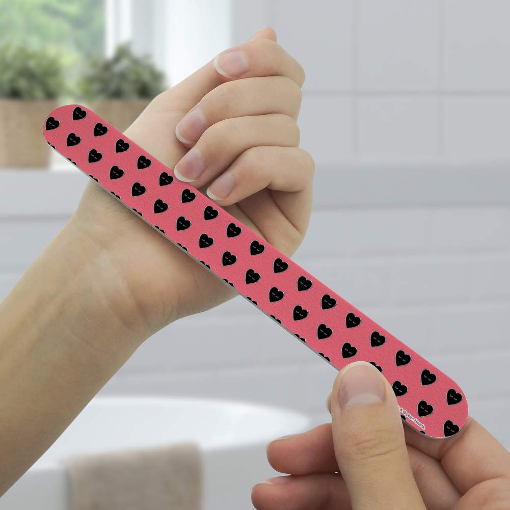 Hearts and Eyelashes Love Valentine's Day Romantic Double-Sided Nail File Emery Board Set 4 Pack