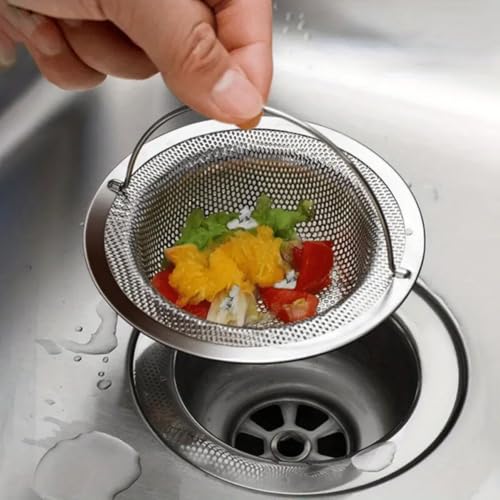 Colador para Fregadero de Cocina con Mango Acero Inoxidable