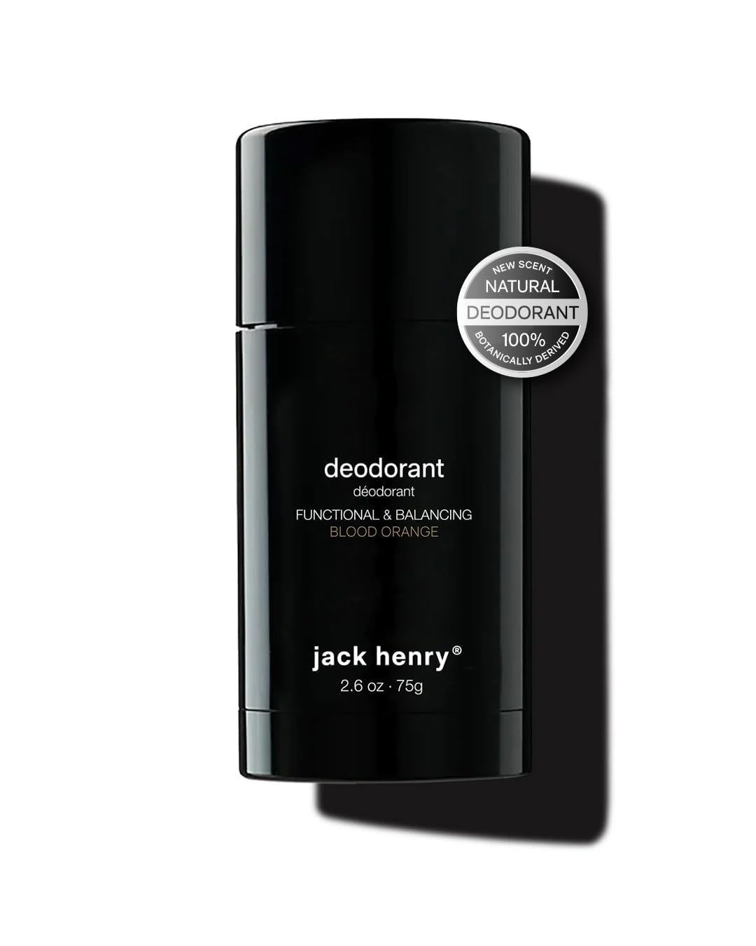 Jack Henry Natural Deodorant for Men and Women, Vegan Deodorant with Shea Butter Magnesium, Zinc and Probiotics, Coconut MCT, Aluminum-Free, Baking-Soda-Free, Blood Orange Scent, 2.65 oz