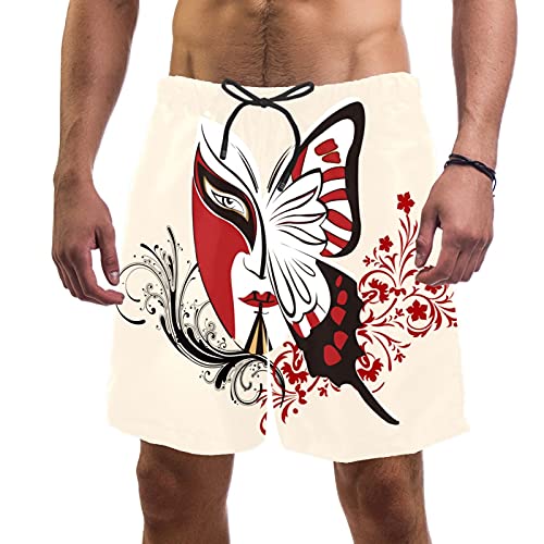 Short de bain chinois Peking Opera homme S multicolore maillot filet