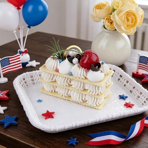 Image of Red White and Blue Pearl Sprinkles for Baking Edible, 4th of July Sprinkles, Patriotic Sprinkles with 4 Sizes Sugar 130g /4.6oz, Cupcake, Ice Cream, Donuts, Macaron Toppings Supplies (2mm, 4mm, 7mm, 1cm)
