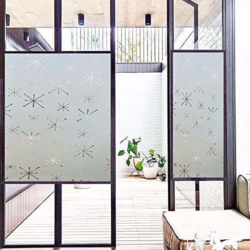 Image of SUNBIRD Window Film Privacy Colorful Window Sticker, Decorative Window Vinyl, Adhesive Home UV Blocking, Heat Insulation Static Cling for Bathroom Office (24 X 48 INCHES-2PCS, Snow Flakes)