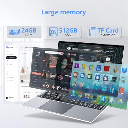 Image of AVENKA Gaming Laptop, 15.6 inch Laptop i5 Processor （up to 3.60 GHz）, 24GB DDR3 512GB SSD, Full HD 1920X1200 Display, 180 Angle Opening, WiFi 5,HDMI,Win 11 pro,Gaming Computer
