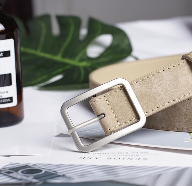 COTIM COYIN Women's Suede Leather Belts with Silver Buckle for Jeans, Pants, Dresses3