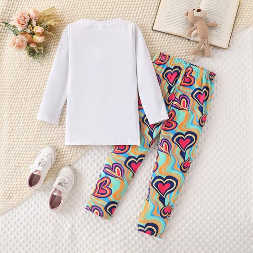 Image of Tween Girl's Letter Print Top + Jogger Pants 2 Piece Outfit Set Kids Clothing, Sizes 6-14 Years