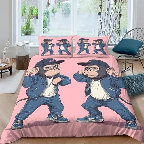Housse de couette lavable machine microfibre légère motif imprimé - 4
