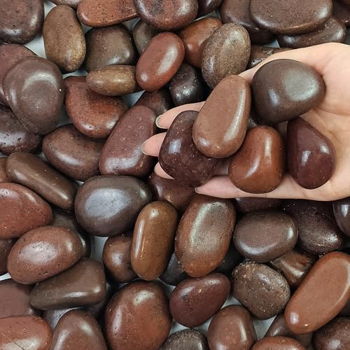 Image of FANTIAN 20 lbs Red River Rocks for Landscaping, 1-2 Inch Polished Pebbles for Indoor Plants, Decorative Rocks Stones for Plants, Vases, Aquariums, Fountains, Pathways, Backyard and Garden