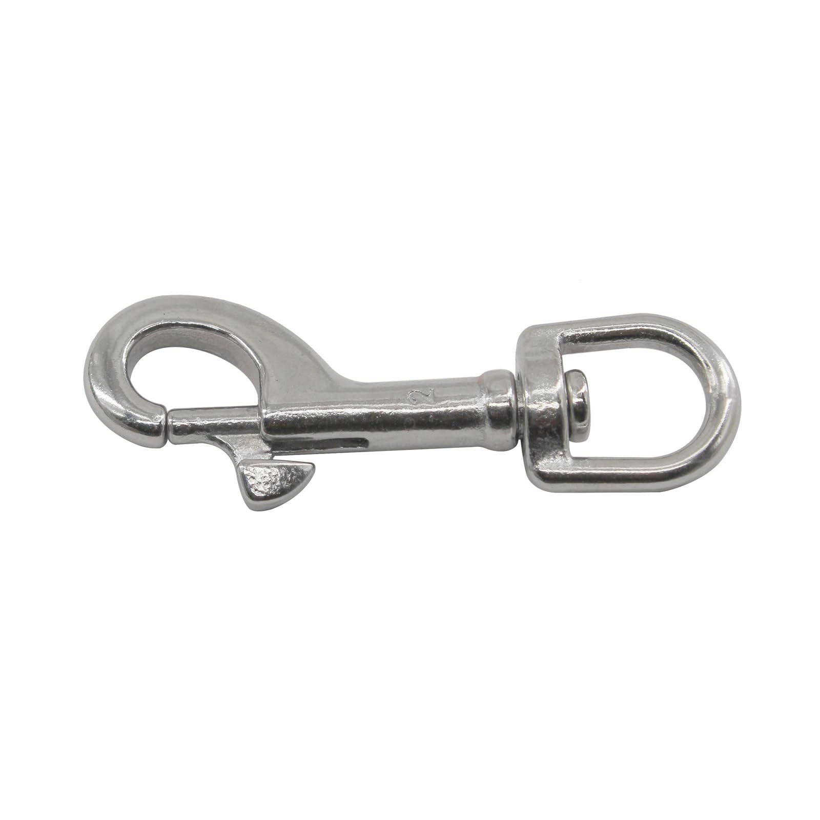 (2 Pieces) M6 Swivel Eye Snap Hooks 304 Stainless Steel Single Ended Trigger Chain Clip for Dog Leash,Key Chain,Boat Ropes and Cages