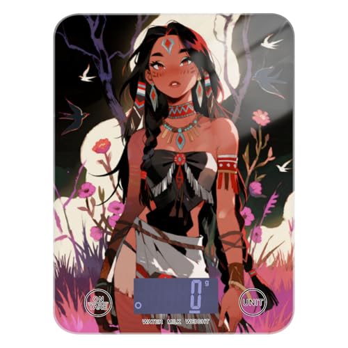 Bohemian Tribal Girl - Báscula portátil de medición de alimentos de 11 libras/1 onzas, 5 kg/5 g, báscula digital pequeña en gramos con 4 unidades para dieta, dieta, hornear, pesa digital para