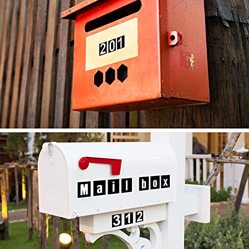 Image of Zonon 8 Sheets Mailbox Numbers Letters Stickers,1 Inch,Black, White in Back