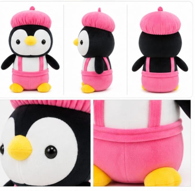 Image of Cute Penguin Plush Soft Toy for Kids Boys Girls 30CM | Soft Stuffed Animal Teddy Doll | Hugable Cartoon Penguin Cushion Toy for Birthday Gift Home Decor