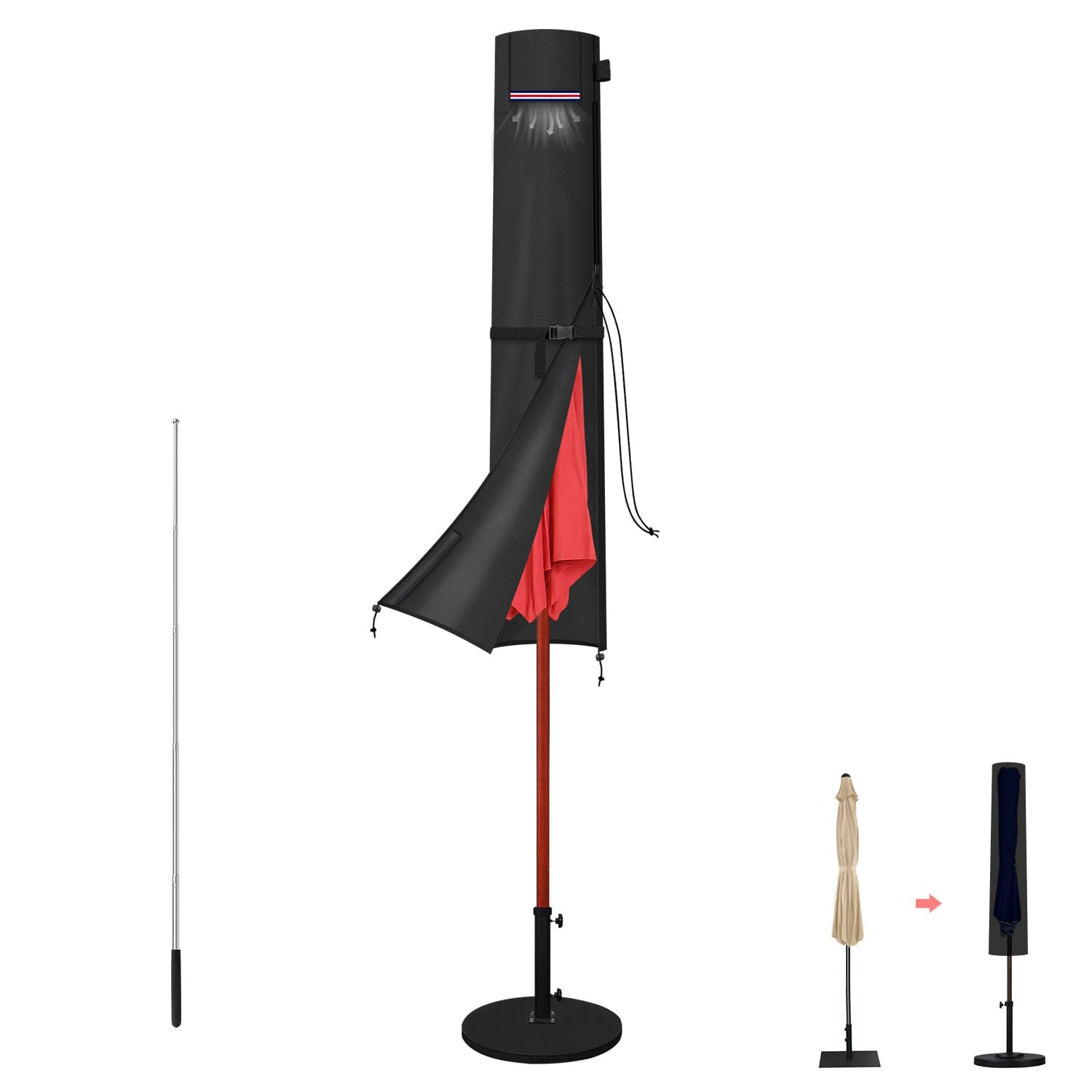 LAMUNI Housse Parasol Droit de 2m : Protection Robuste avec Tige - Est-ce le Choix Idéal ?