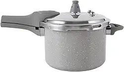 Brinox - Panela de Pressão Pressure 4,2L Antiaderente Ceramic Life com Indução Marble Blend - Cinza Claro e Cinza Escuro