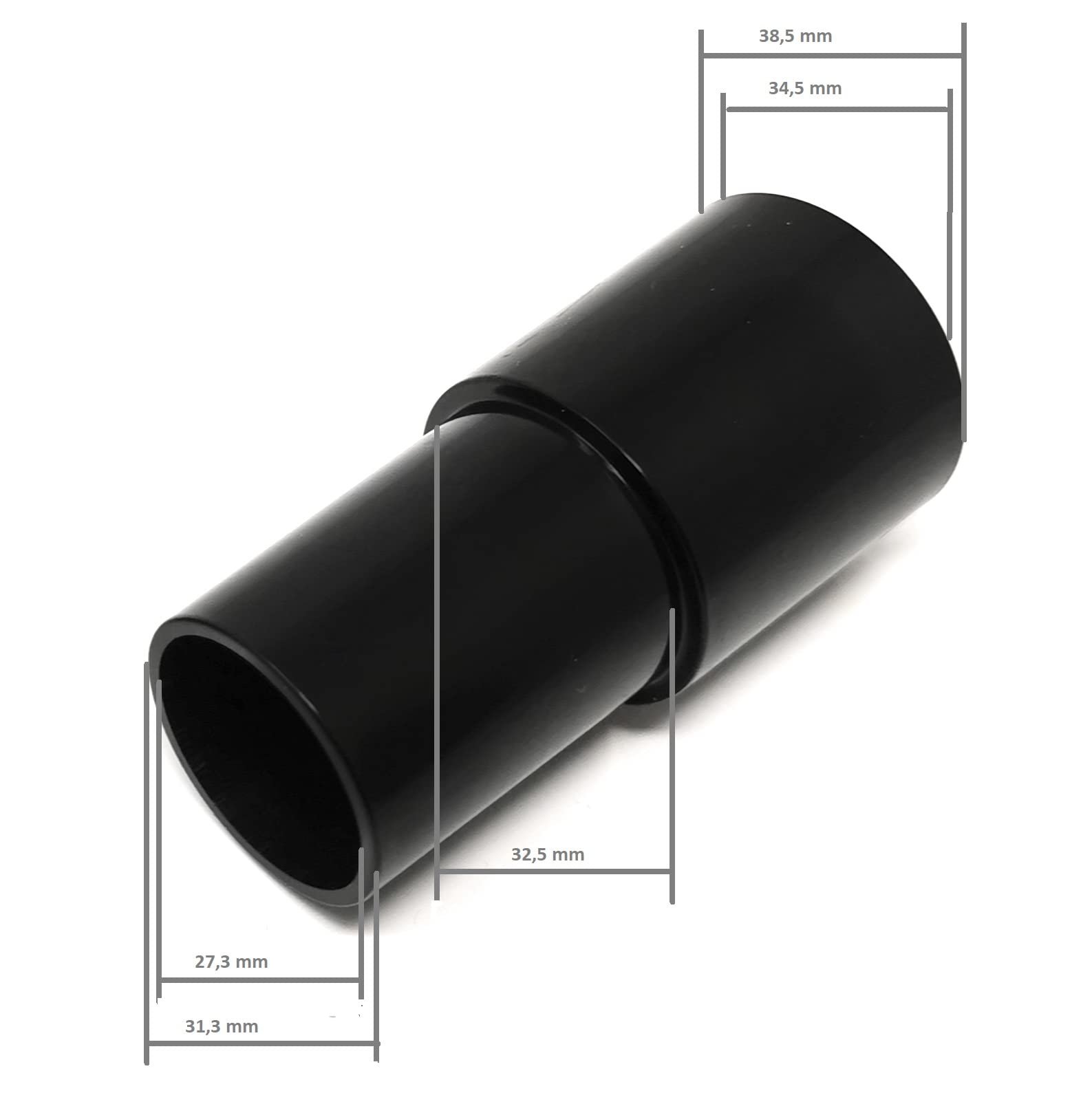 Produktbild von Staubsauger-Adapter 32 Mm Auf 35 Mm – 2 Stück, Kunststoff, Für Connect-Vakuum & Nass-Trockensauger, Einfach Steckbar