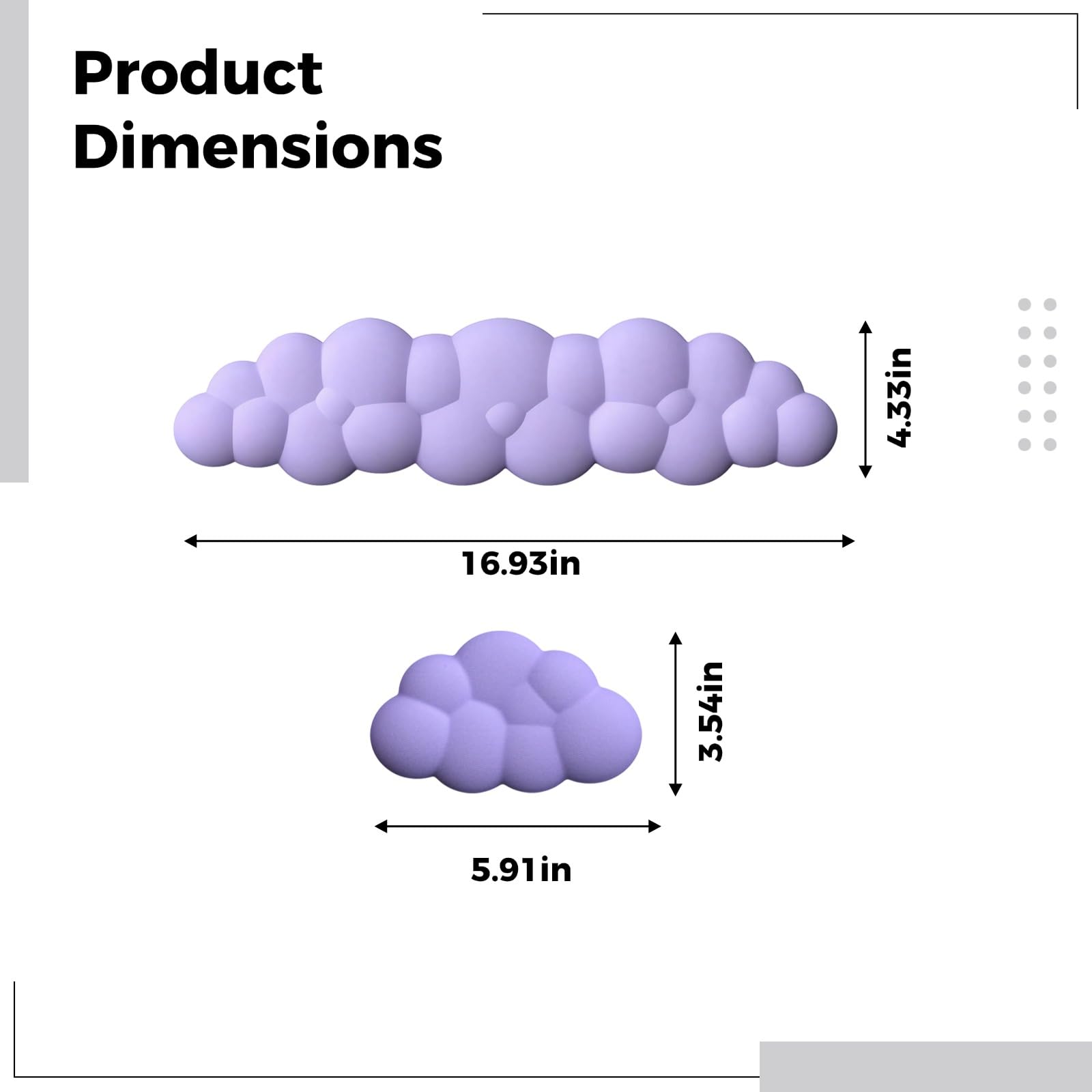 2 Stk. Wolken-Handgelenkauflagen-Set für Tastatur und Maus, mit Memory Foam, ergonomisches Silikon-Wolken-Mauspad mit Handballenauflage, lila