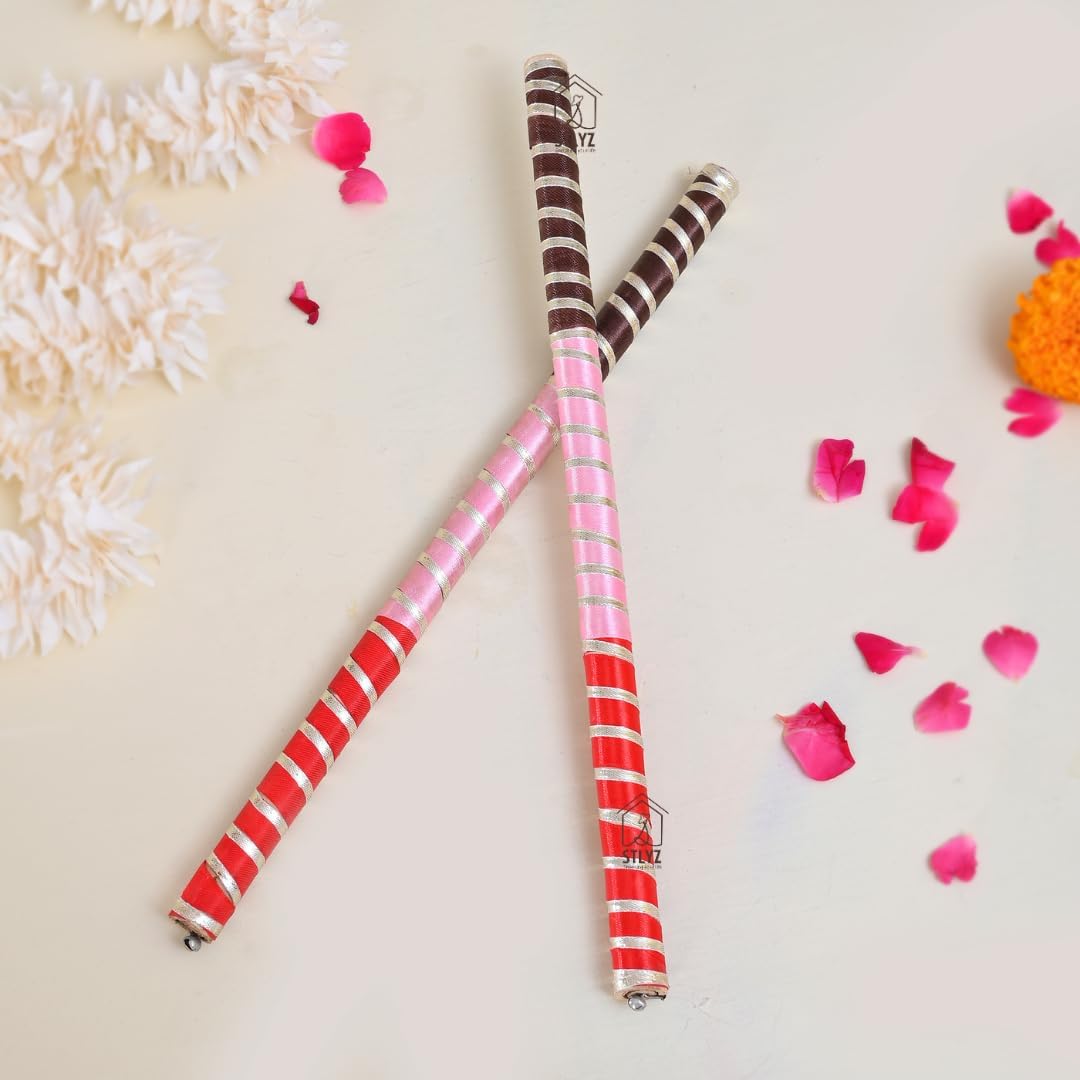 STLYZ Traditional Wooden Dandiya Sticks for Navratri Dance,Dandiya Stick for Women, Men, Couple & Kids | dandiya for Navratri | dandia for Garba Nights Events-picture-12