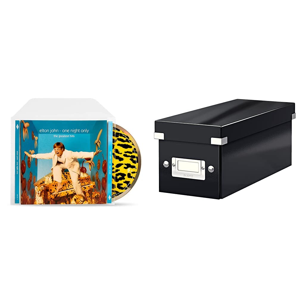 3L Office CD Case with Flap Closure - 100 Pieces - Plastic Film Polypropylene (PP), 150 x 127 mm, 100 & Leitz Storage Box, Black, Click and Store Range, 60410095