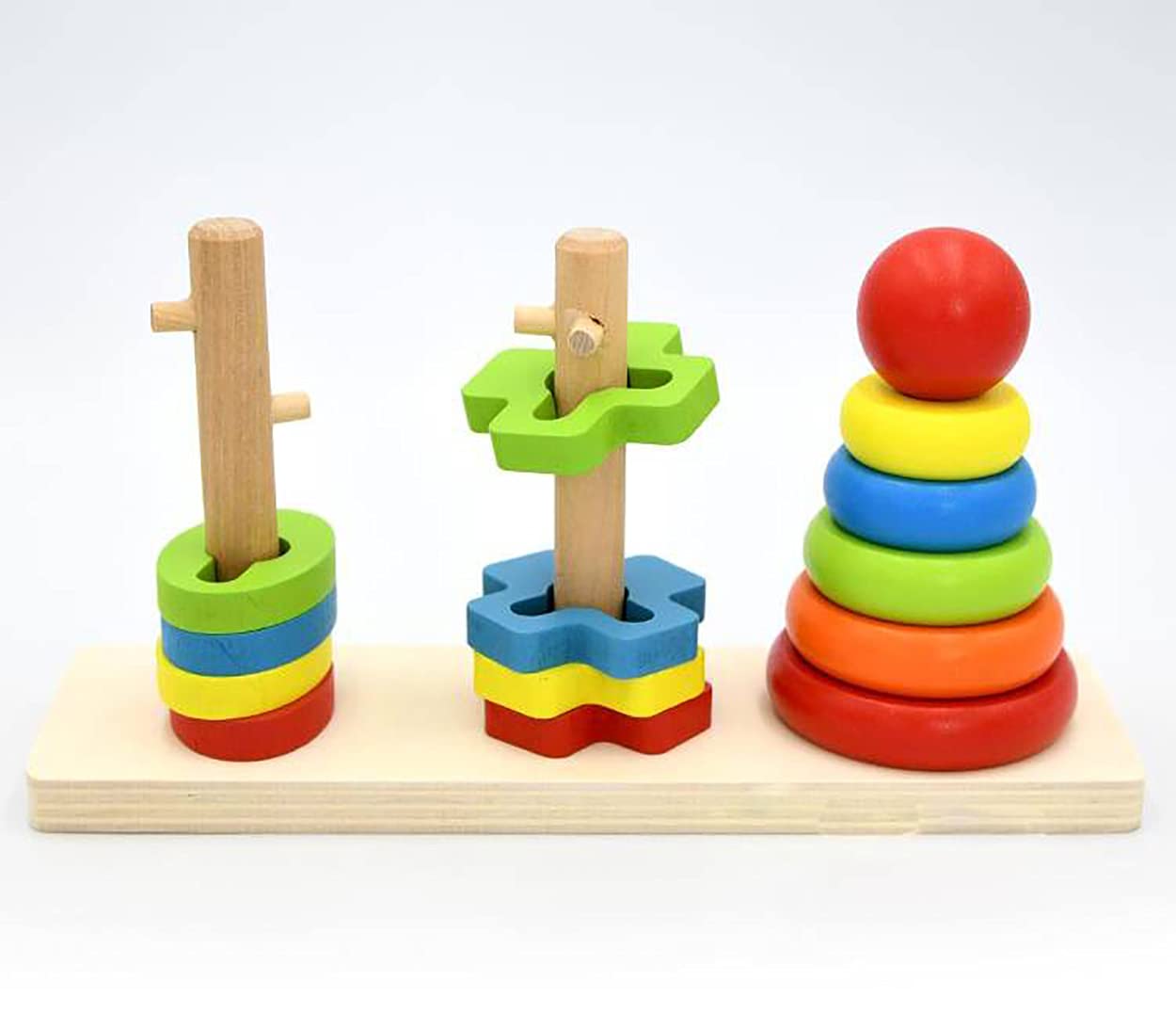 Smoneo Wooden Rainbow Column Tower Stacking Rings Toy Classic Stacker ​Wooden Shape Color Recognition Sorting & Stacking Block Puzzle for 3-6 Year Olds (B09GYKD6FT) Amazon Price History, Amazon Price Tracker