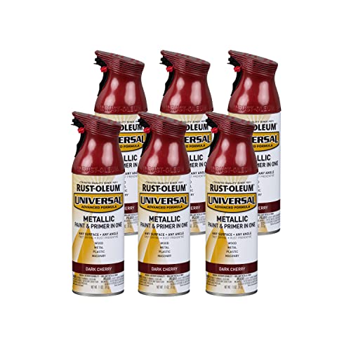 Image of Rust-Oleum 331200-6PK Universal All Surface Metallic Spray Paint, 11 oz, Dark Cherry, 6 Pack