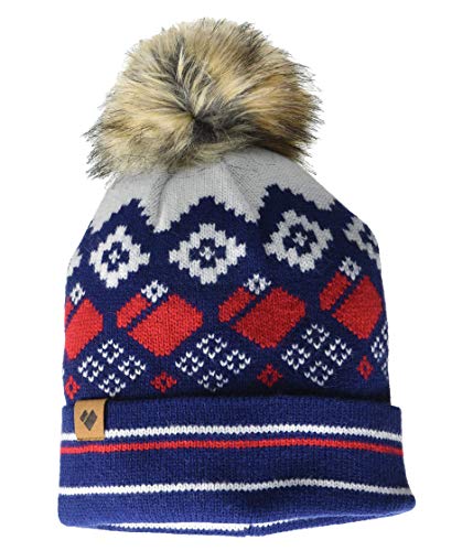 Obermeyer Womens Durango Ff Pom Beanie, Navy, Women