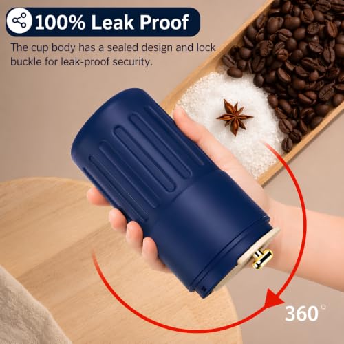 Image of Coffee Travel Mug with Smart LED Temperature Display - Made of 304 Stainless Steel- Leakproof Reusable Tea & Water Bottle for Office, Car & Outdoor with Carrying Loop - 460 ml