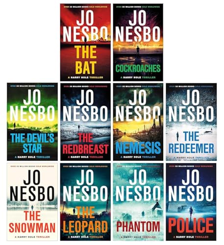 Harry Hole Serie Book 1-10 Collection 10 Libri Set di Jo Nesbo (Polizia, Fantasma, Il Leopardo, Il Pupazzo di Neve, Il Redentore, Nemesi, Il Petto Rosso, La Stella del Diavolo, Scarafaggi & Il