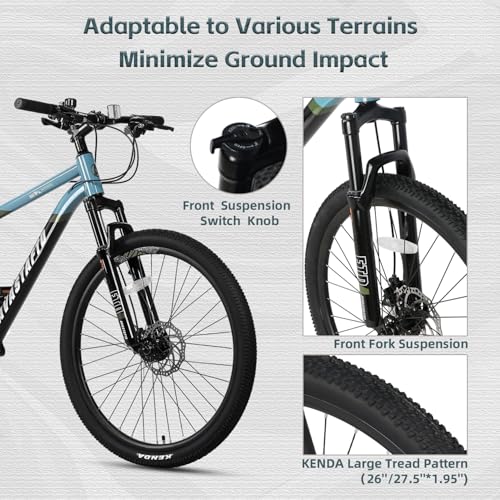 Image of AVASTA Earth 26 27.5 inch Mountain Bike with 21-Speed, Aluminum Frame, Dual Disc Brake, Comfortable Saddle, Multiple Colors