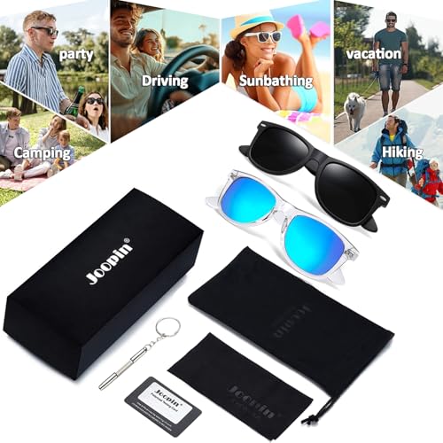 Image of Joopin Square Sunglasses Polarized UV400 Designer Sun Glasses Men Women | Oversized, Plastic Frame, Retro, Vintage, Unisex, Trendy Shades for Driving, Party, Fishing, Business, Costume