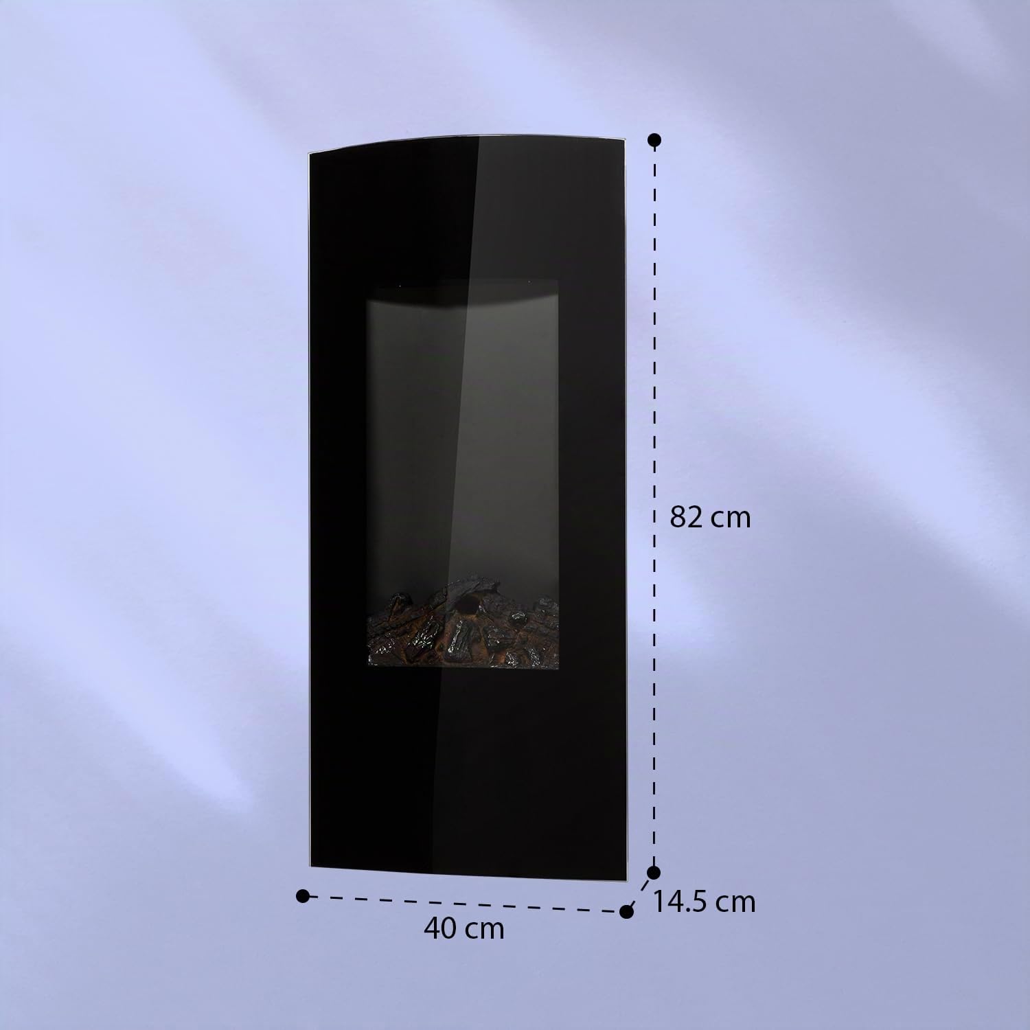 Klarstein Camino Elettrico, Caminetto Elettrico 2000 W, Camino Finto a Riscaldamento a Basso Consumo, Fuoco Finto LED, Spazio per Legna, Termocamino con Telecomando, Termostato e Timer