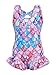 WonderBabe Costume da bagno per ragazze Unicorno per bambini Arcobaleno Costume da bagno intero Mermaid Pesce Bilance Stampa Costumi da bagno Estate Spiaggia Vacanza Costume, Rosa Viola-1872, 2-3 Anni
