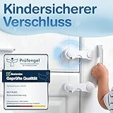 MUTKIND® 12 Stück Kindersicherung Schrank (Mit Kleber von TESA) - Extra Starker Halt - Schranksicherung Baby - Schubladensicherung für Schränke, Kühlschrank, Türen - Kindersicherung Schubladen Weiß