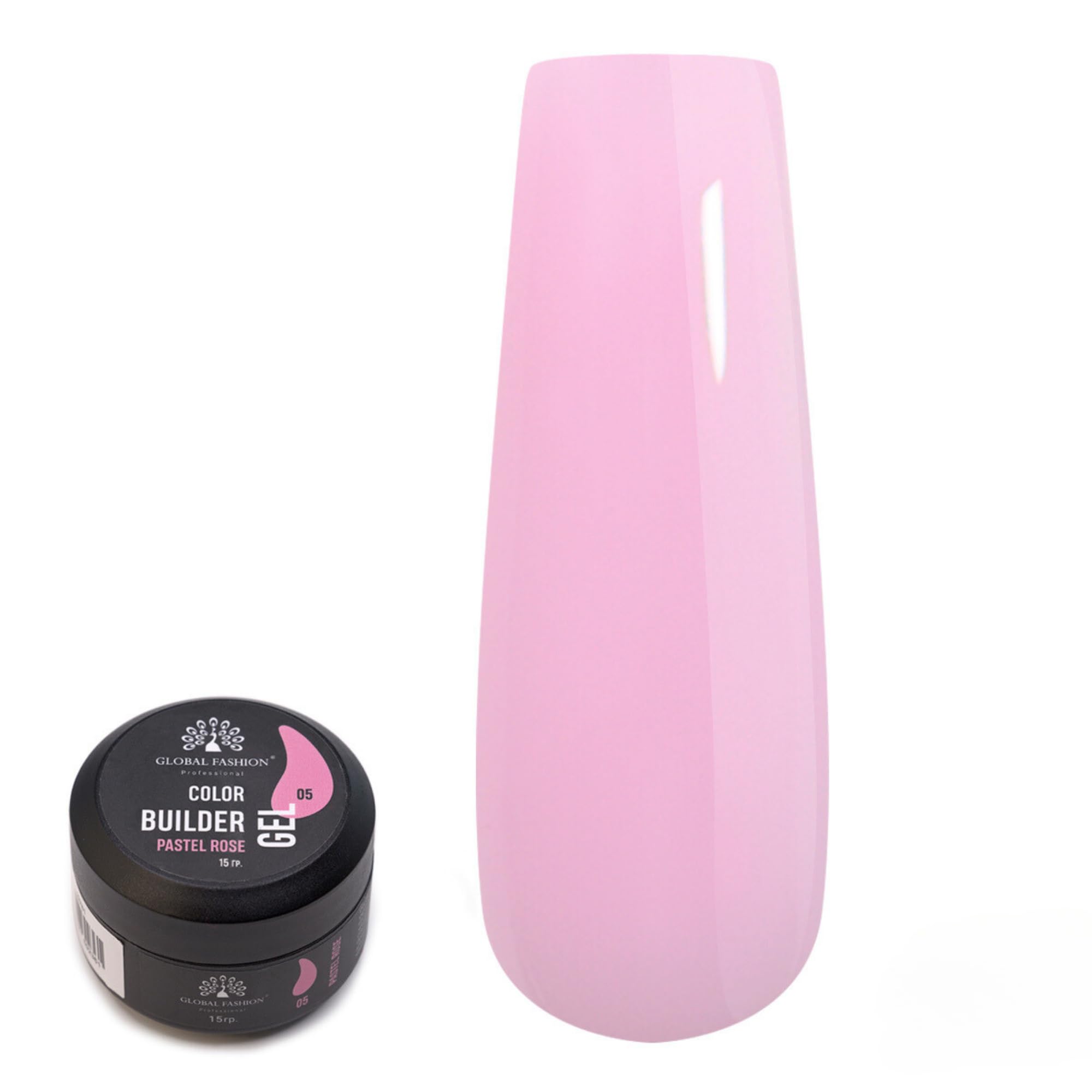 Global Fashion Color Gel Builder 15g with 13 Shades: Unleash Your Inner Nail Artist with This Versatile Sculpting and Coloring Nail Art Toolkit (05 PASTEL ROSE, 15g)