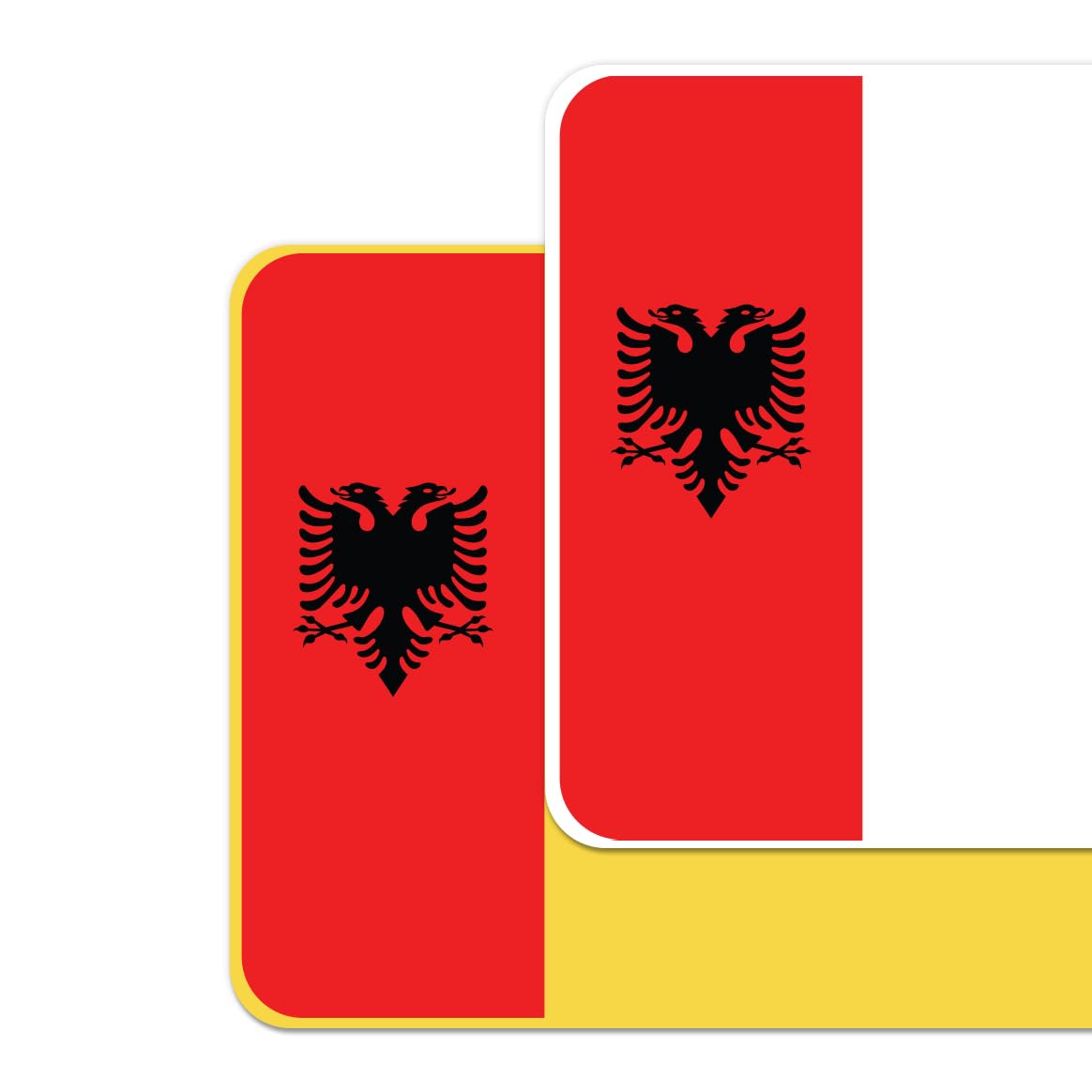 Albania Car Number Plate Adhesive Stickers for Decorative Purposes – Albanian National Flag Badge Decal – Proud Heritage Car Vinyl Skin – Premium, Bubble Free & Easy Application – Set of 2 (F&R) (ALB)
